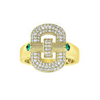 Taşlı Tasarım Altın Yüzük - 14K - 4.33gr