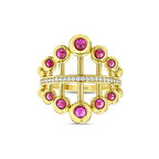 Renkli Taşlı Altın Yüzük - 14K - 4.67gr