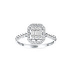 Altın Baget Taşlı Tasarım Yüzük - 14K