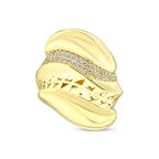 Altın Taşlı Tasarım Yüzük - 14K