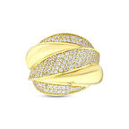 Altın Taşlı Tasarım Yüzük - 14K