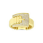 Altın Taşlı Tasarım Yüzük - 14K