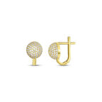 Taşlı Altın Tasarım Küpe - 14K