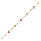 Kalp Figürlü Altın Çocuk Bileklik - 14K