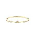 Altın Taşlı Tasarım Kelepçe - 14K