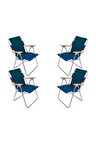 Bofigo 4 Adet Katlanır Sandalye Kamp Sandalyesi  Piknik ve Bahçe Sandalyesi Mavi