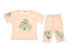Kız Çocuk Şortlu Takım Papatya Baskılı