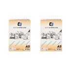 Alex Eskiz Blok A5 90 Gr Spiralli Dikişli 60 Yaprak Alx-821 2'li