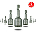 Bits Uç Lokma Somun Vidalama Matkap Ucu 9 Parça Takım(6-7-8-10-11-12-13-14-17)