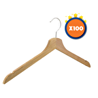 Nyn Ahşap Elbise Gömlek Askısı Naturel Renk 100 Adet