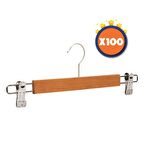 Nyn Ahşap Askı Mandallı Pantolon Etek Askısı Naturel Renk 100 Adet