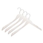Nyn Ahşap Askı Şık Elbise Gömlek Askısı Beyaz Renk 4 Adet