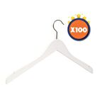 Nyn Ahşap Askı Şık Elbise Gömlek Askısı Beyaz Renk 100 Adet