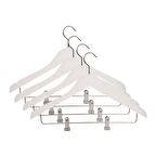 Nyn Ahşap Askı Şık Mandallı Gömlek Etek Askısı Beyaz Renk 4 Adet