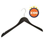 Nyn Ahşap Askı  Şık Elbise Gömlek Askısı Siyah Renk 100 Adet