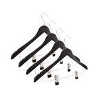 Nyn Ahşap Askı Şık Mandallı Gömlek Etek Askısı Siyah Renk 4 Adet