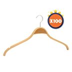 Nyn Ahşap Askı Bluz Gömlek Askısı Naturel Renk 100 Adet