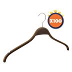 Nyn Ahşap Askı  Gömlek Pantolon Askısı Ceviz Renk 100 Adet