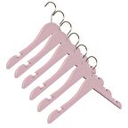 Nyn Ahşap 7-14 Yaş Genç Çocuk Elbise Askısı Pembe Renk 6 Adet