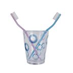 DİŞ FIRÇALIK,MACUN KABI MAVİ HALKALI AKRİLİK 8X8X10CM 370ML