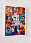 30x42 cm Çerçeveli GTA Vice City Temalı Dekoratif Hediyelik Futbol Tablo Şeffaf Ön Yüzey Korumalı