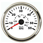 SÜRAT GÖSTERGESİ 55MPH 12/24v ÇAP 85mm BEYAZ TEKNE YAT 