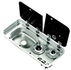 NAVY LOAD Çift Cam Kaplı İki Ocaklı ve Sol Evye 25101