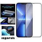 Iphone 13 Pro Max Ekran Koruyucu Toz Filitreli Izgaralı Anti Dust Tam Kaplayan Kırılmaz Cam