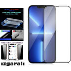 Iphone 14 Pro Max Hayalet Ekran Koruyucu Toz Filitreli Izgaralı Tam Kaplayan Kırılmaz Cam