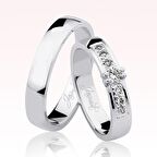 Harem Altın Beyaz Taşlı Altın Alyans 0102-2