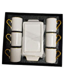 6 PARÇA KAHVE FİNCANI TAKIMI BEYAZ LÜX