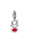 Fubena Kırmızı Burunlu Ren Geyiği Sallantılı 925 Ayar Gümüş Charm Charm