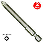 İzeltaş Bits Uç Yıldız Matkap Vidalama Ucu Pz2 x 100 mm - 2 Adet