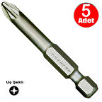 İzeltaş Bits Uç Yıldız Matkap Vidalama Ucu Pz2 x 50 mm - 5 Adet