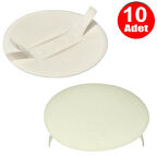 Beyaz Bombeli Buat Kapağı 9cm Plastik Elektrik Duvar Deliği Boat Kapak -10 Adet