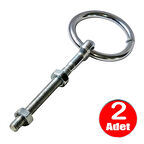 6mm Halkalı Somunlu Civata Kapı Kilit Askısı Vida -2 Adet