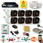 8 Kameralı Set - Araç İnsan Yüz Hareket Algılayan 36 IR Led 5MP Sony Lensli 1080P Metal Kasa Güvenlik Kamerası Seti 5236-1