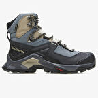 Salomon GTX Quest Element Gore Tex Women's Hiking Boot Kadın Bilekli Su Geçirmez Outdoor Bot Açık Mavi Bej