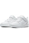 Nike Court Borough Low 2 Leather Sneaker Hakiki Deri Lastik ipli Bantlı Unisex Spor Ayakkabı Beyaz