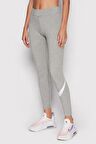 Nike Sportswear Essential Cotton Swoosh Leggings Gray Pamuklu Kadın Taytı Gri