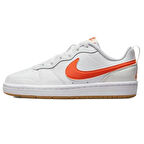 Nike Court Borough Low 2 GS Leather Unisex Sneaker Hakiki Deri Günlük Spor Ayakkabı Beyaz Turuncu