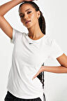 Nike Dri Fit Training One Slim Tshirt White Kadın Antreman Tişörtü Beyaz