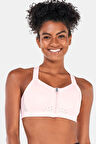 Nike Dri Fit Alpha High Support Padded Zip Front Sports Bra Kadın Fermuarlı Spor Bra Pembe