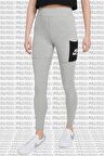 Nike Sportswear Club High-Rise Leggings 2 Cepli Yüksek Belli Pamuklu Gri Tayt