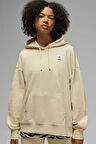 Nike Jordan Flight Fleece Oversize Hoodie Kadın Kapüşonlu Oversize Sweatshirt Bej