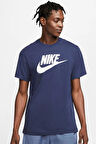 Nike Sportswear Futura Swoosh Logo Tee T Shirt Unisex Baskılı Tişört Lacivert