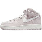 Nike Air Force 1 '07 Mid QS Leather Unisex Sneaker Hakiki Deri Yüksek Bilek Günlük Spor Ayakkabı Beyaz Pembe