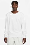 Nike Air Crew Loose Fit Sweatshirt White Bol Kesim Bisiklet Yaka Erkek Sweatshirt Beyaz