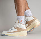 Nike Air Jordan 2 Retro Chicago Leather Unisex Sneaker Hakiki Deri Bilekli Günlük Spor Ayakkabı Krem Sütlü Kahve