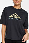 Nike Running Trail Logo T-shirt Black Kadın Bol Kesim Spor Tişört Siyah